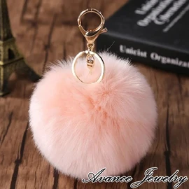 AVANCE Fur Charm Key Chain Keychain, Cute, Fluffy, Autumn, Winter, Popular Accessory, Women's, Pink, Beige, Black, White, Pink