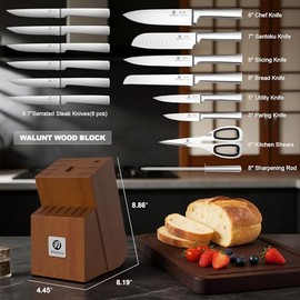 HOSHANHO - Cuchillo de chef japonés de 7 pulgadas, cuchillo de cocina ultraafilado de acero inoxidable de alto carbono, cuchillos Santoku profesionale