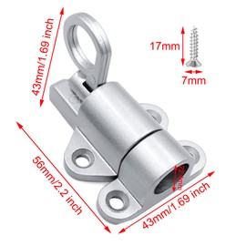 SyiXute 4 Pieces Automatic Locking Door Bolt, Spring Bolt Lock Made of Aluminium Alloy, Spring Lock with Screws for Windows, Wooden Doors, Cabinet Doors (Silver)
