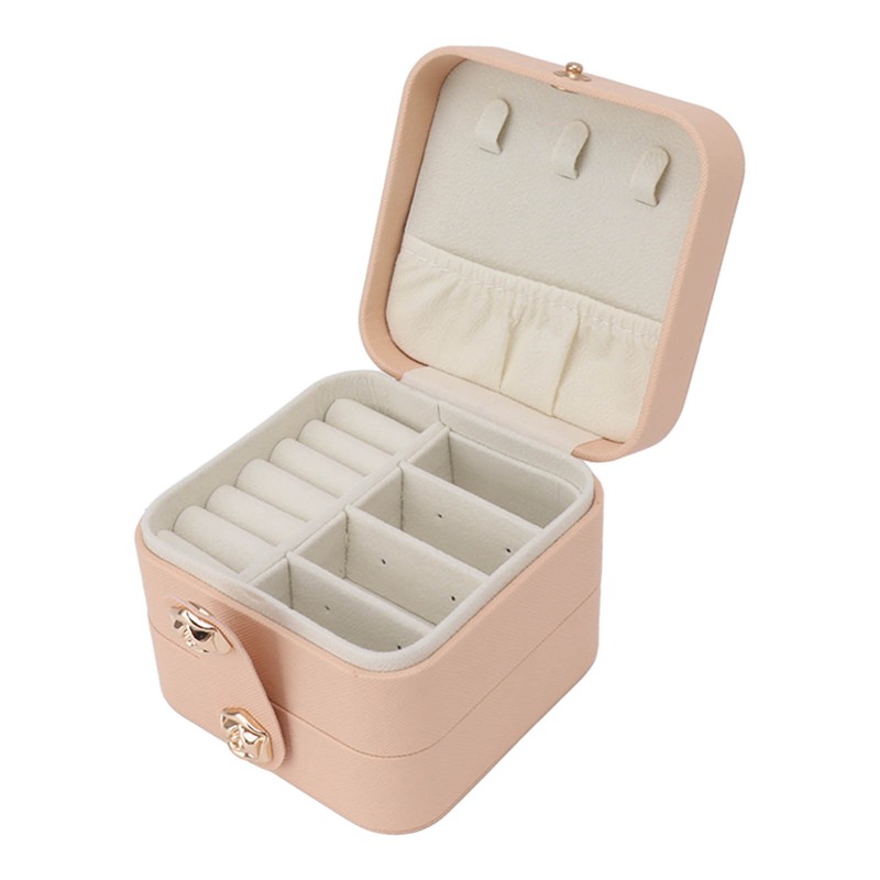 Travel Jewelry Box Organizer Small Portable Storage Case 2 Layer