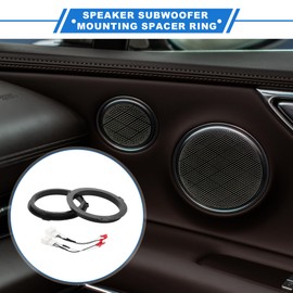 VekAuto 2 Set Speaker Spacer Ring Tweeter Speaker Spacer Adapter for Ford for Mustang 2015-2018 Waterproof for 6.5'' ABS Black Front Rear