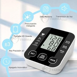 FARMADAR Baumanómetro Digital para Brazo – Monitor de Presión Arterial con Pantalla LED, Medición Automática y Precisa, Múltiples Modos de Lectura