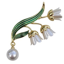 GFM® Lily Of The Valley Faux Pearls Brooch (BRCH-LOTV-2252)
