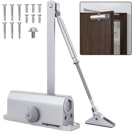 Automatic Door Closer for Home with Hold Open, Heavy Duty Adjustable Hydraulic Door Soft Closers, Self Closing Door Mechanism, Easy Install,Bear The Door Weight 55~99lb (Small)