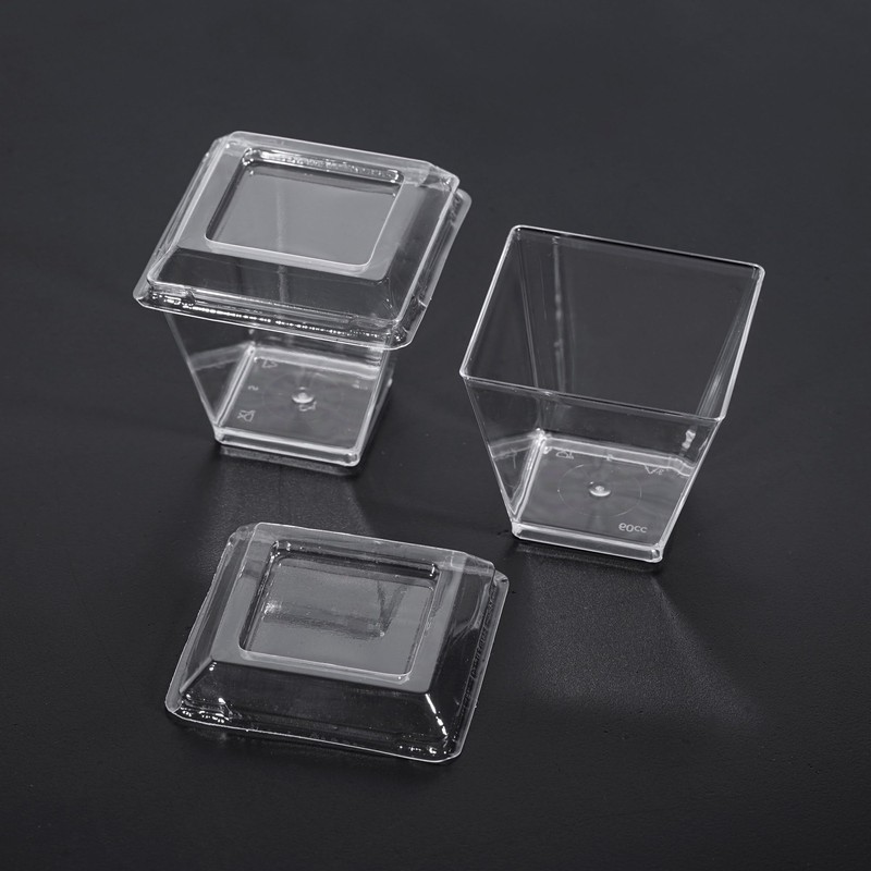 EURO CLASSIC Plastic Mini Dessert Cups/Dessert Bowls with Lids -