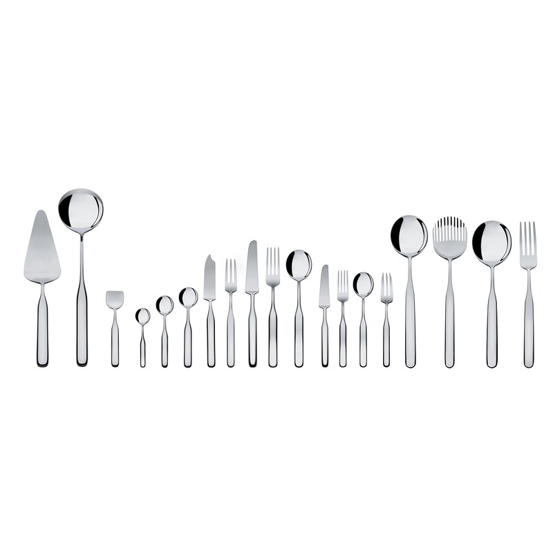 Alessi Collo-Alto, Fischgabel aus Edelstahl 18/10 glänzend poliert, Silver, 19x2x4