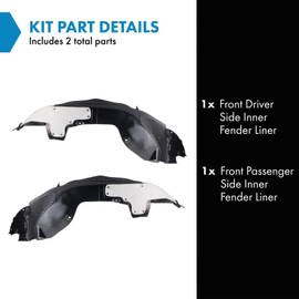 TRQ TRQ Front Inner Fender Liner Set Compatible with 2014-2016 Kia Forte Koup Forte5 KI1248128 KI1249128