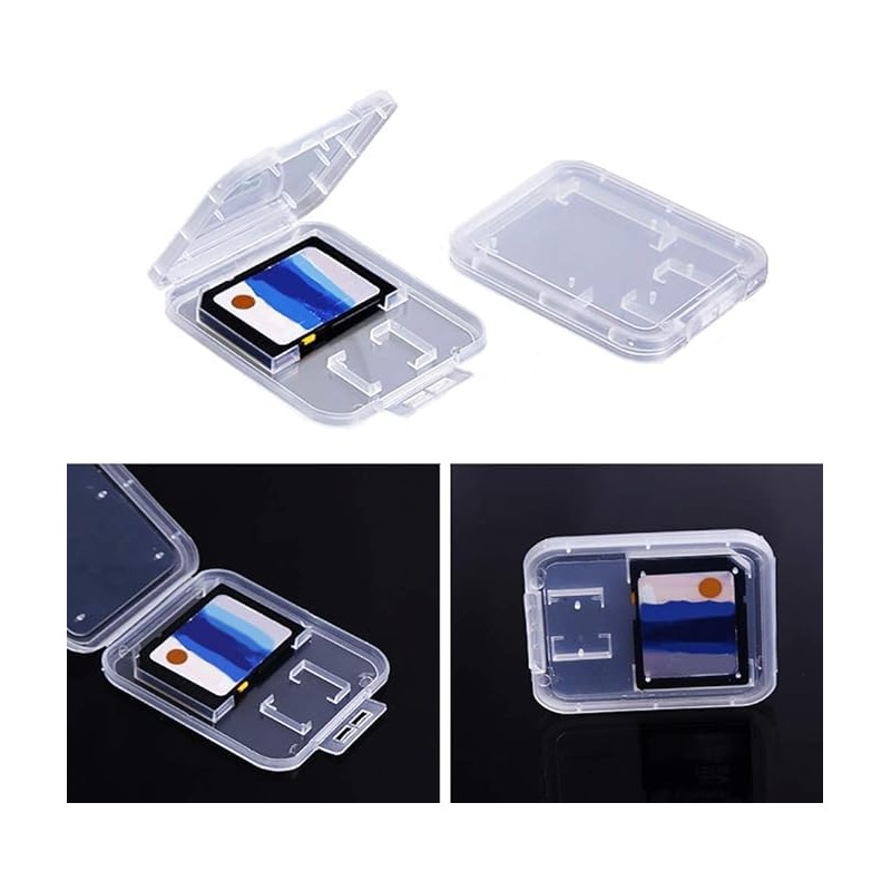 10pcs Clear Plastic Memory Card Case Holder Storage Boxes Compatible
