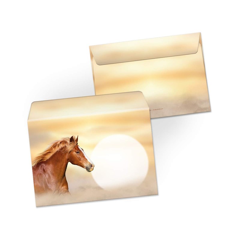JuNa-Experten A5 Letter Paper Set with Envelopes Children Horse for