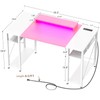 Armocity Computer Desk with LED Lights, 55 Inch Desk with