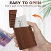 YOYAI Wood Business Card Holder Case Magnetic Closure Portable Lightweight