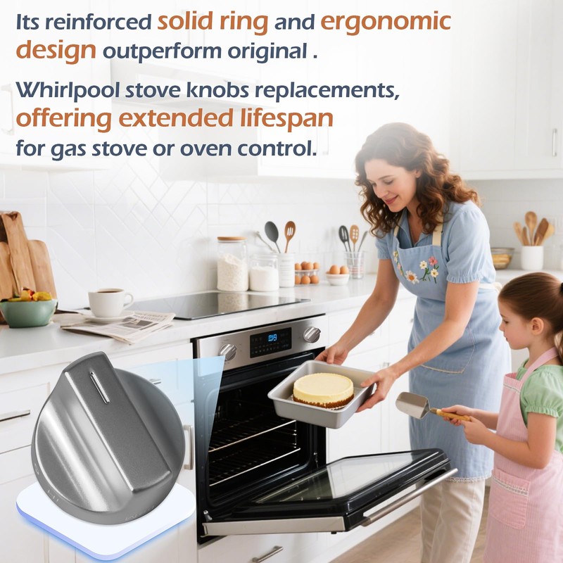 Stove Knob Replacement W10850015 W11239985 Compatible with Whirlpool Gas Range
