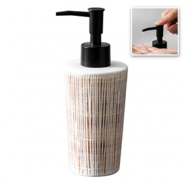 8 Inch Hand Soap Dispenser Bathroom - Modern Farmhouse Decor, Anti Slip Waist Design, Dish Soap Dispenser for Kitchen Sink - Textured White Ceramic