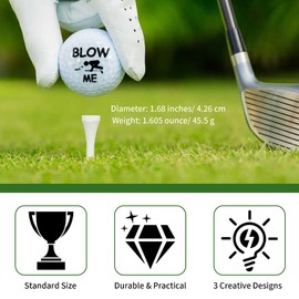CYMNER 4 Pack Golf Balls Set, 3 balls and one Golf Tee Bag, Funny Golf Accessories Funny Novelty Golfs Gift for Dad, Grandpa, retirement gifts for men coworker, as Gift to Birthday, Father Day
