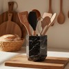 Radicaln Marble Utensil Holder 6.5'' Inches Black Spatula Set for