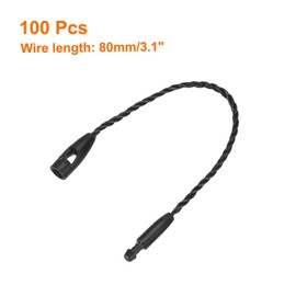 sourcing map Cotton Hang Tag String Snap Lock Pins Loop Price Tag Fastener Plastic Tags Ties Black 3.2 Inch Pack of 100