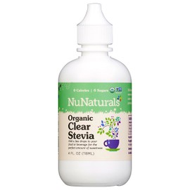 NuNaturals Organic Clear Extract Stevia, Plant-Based Sweetener, Plastic Bottle, 4 oz