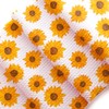 Country Sunflowers Printed Liverpool Fabric Textured Knit 4 Way Stretch
