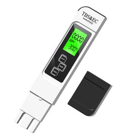 4 in 1 TDS Meter - TDS EC & Temperature(°C,°F) Meter,Accurate & Reliable Digital Water Testing Kits for Drinking Water, Tap, Well, Swimming Pool,Hydroponics, Aquarium, RO/DI System (Black & White)