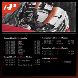 A-Premium - Bujías de iridio platino compatibles con Ford Explorer, Fusion, Focus, Edge, Mustang, Tauro, Ranger y Land Rover Range Rover Evoque, Discovery Sport y Lincoln MKC y Jaguar, paquete de 4