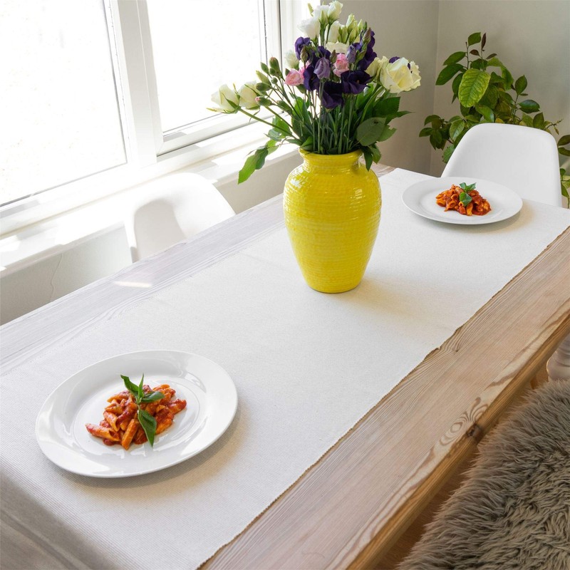 Nicola Spring Ribbed Cotton Washable Dining Table Runner - 183