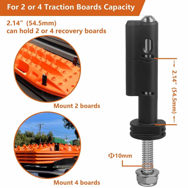 Mounting Pins for MaxTrax MKII Recovery Traction Boards, Lockable Theftproof