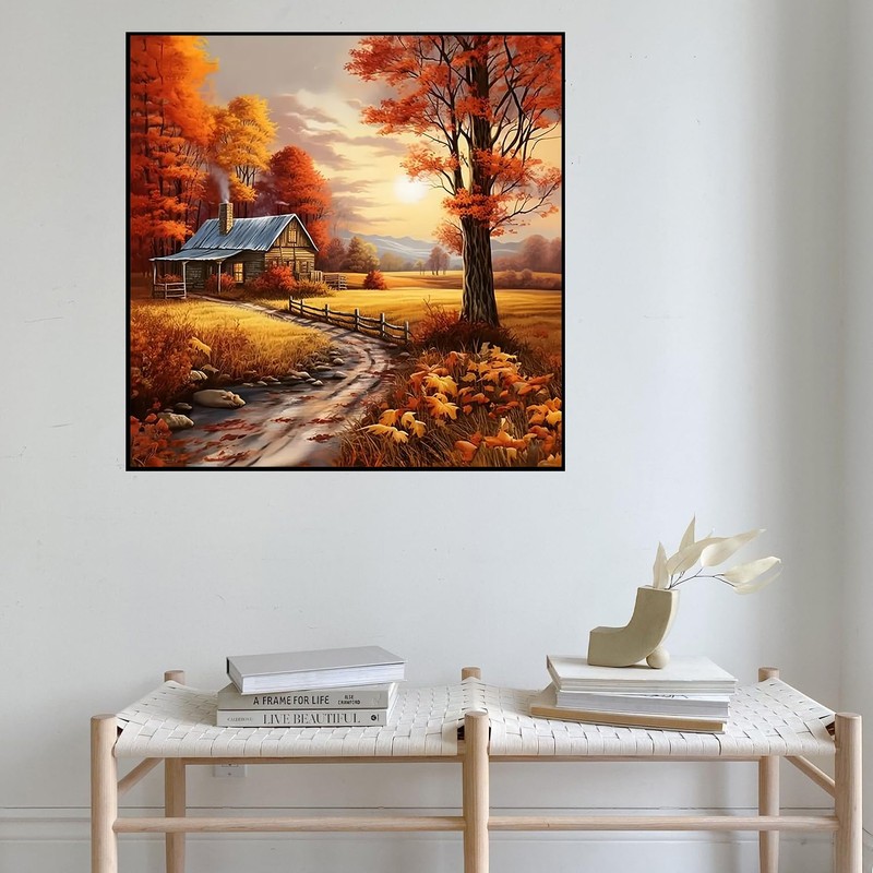 CHWGLFGG 5D Diamond Art Kits for Adults Beginners, Autumn Landscape