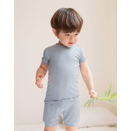 VAENAIT BABY Infant Kids Toddler Short Sleeve Sleepwear Pajamas 2pcs Set Colorful Bluegrey L