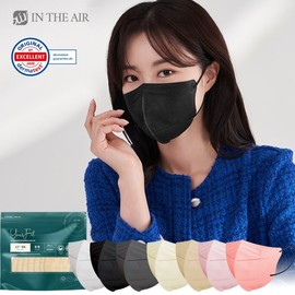 KF94 IndieAir YourFit Bird Beak Color Mask Large Plus Eco Pack 25 Count / 7 Colors YourFit Large Plus/Black 25 Pcs 2ea