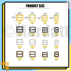 Mardatt Juego surtido de 240 hebillas deslizantes de aleación de 4 colores, 3 mm, 4 mm, 5 mm, 6 mm, tri-Glide rectangular, cierre de cinturón para muñecas, ropa, mochila, correas y zapatos, Plata/Oro/Gun-Negro/Bronce, 3mm 4mm 5mm 6mm
