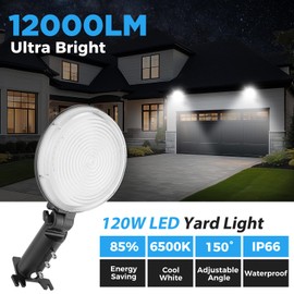 LED Barn Light 120W, 12000LM Dusk to Dawn Outdoor Lighting, 6500K Daylight Yard Lights, IP66 Waterproof Street Lights for Farmhouse Barns Garage Yard Warehouse Outdoor Security Lights (1 Pack)
