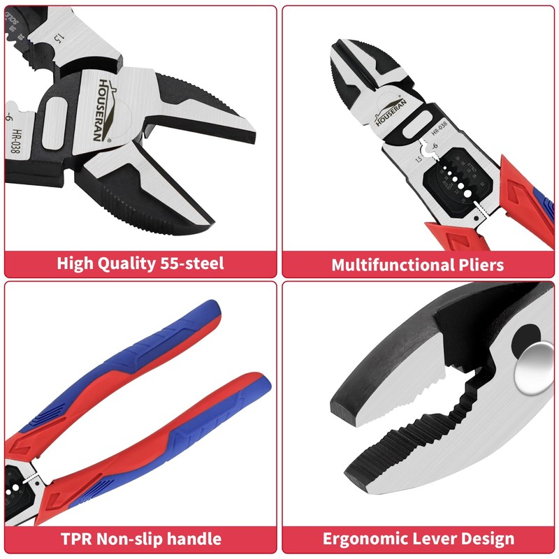 HOUSERAN 5-Piece Tool Set with Case Including 8-In and 10-In