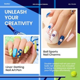 beetles Gel Polish Juego de 20 esmaltes de uñas de gel de color rosa, amarillo, verde, rojo, azul, colección Blokecore con dijes de uñas deportivas, capa base y cepillo de doble punta para bricolaje