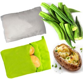 Express Microwave Potato Bag 2 Pcs Baked Potato Microwave Bag, Potato Microwave Bags Baked Potato Cooker, Kitchen Microwave Bag for Baked Potatoes, Vegetables, Steamer Bags