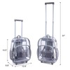 Rolling Clear Backpack, Heavy Duty See Through Bookbag, Transparent PVC