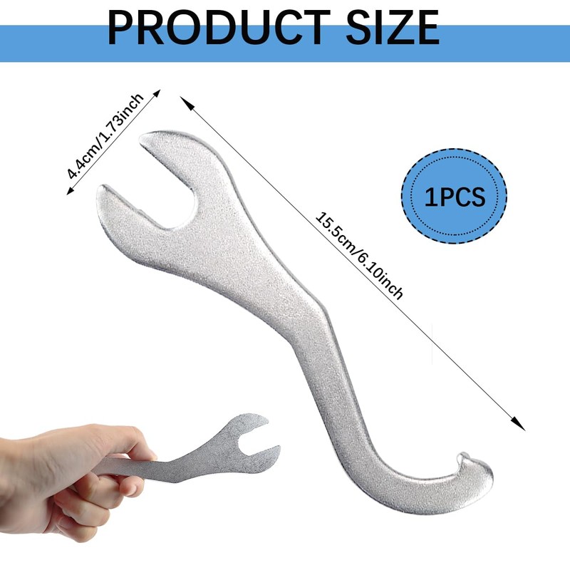 UPIQNG 2-in-1 Steel Bike Repair Wrench, 15.5x4.4cm/6.1x1.7inch, Bike Spanner, Lockring