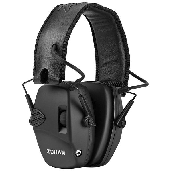ZOHAN EM054 Electronic Ear Protection for Shooting Range with Sound Amplification Noise Reduction, Ear Muffs for Gun Range (Black)