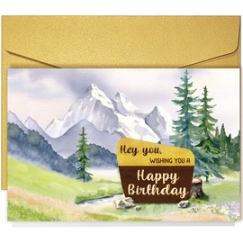 Qiliji National Park Sign Birthday Card for Him Her, Funny Outdoorsy Birthday Card for Men Women, Nature Scenic Bday Cards for Hiker Camper Adventure Lover Friends