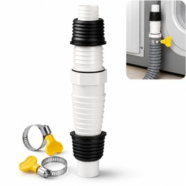 QruiLanTu Universal Drain Pipe Connector,Washing Machine Drain Hose Extension Fitting,with Sealing Rings Clamps,Anti-Leak Anti-Odor Sink Drain Adapter for20-32mm Kitchen,Bathroom,Laundry Pipes