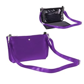 Caitie G Stadium Bag - Smooth Purple Full Set- Transforms to Clear with Removable Outer Wrap, Stadium Compliant Clear Purse Bag for Concerts Sports Events Festivals