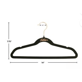 Justice New In Box Justice Girls Non-Slip Swivel Hook Clothes Hangers, Black Velvet, 100