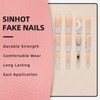 SINHOT Press on Nails Long Square Fake Nails 3D Flower