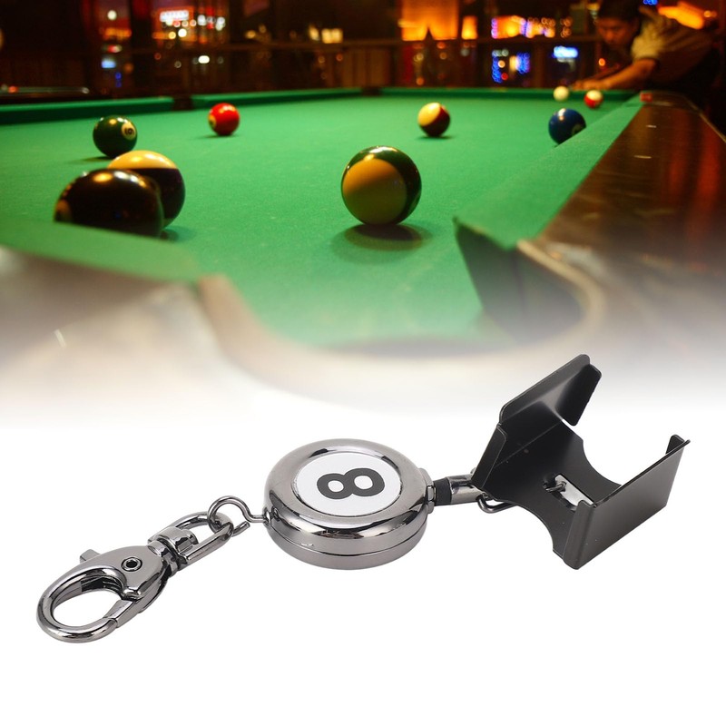 QANYEGNBilliard Chalk Holder, Black Automatic Telescoping Pool Chalk Holder, Portable