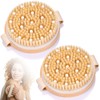 2 Pack Round Dry Brushing Body Brush 11cm Shower Brush