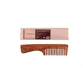 Generic International Shop By Nature Neem Wood Handle Comb, Light Brown | Neem Comb for Managing Hairfall and Dandruff Issues | Controls Frizz | Provides Nourishment | Wooden Comb for Women and Men
