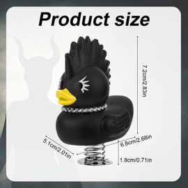 Dark Rubber Duck, 5.7 cm High Novelty Gothic Rubber Ducks with Feather, Unique Dark Rubber Ducks, Funny Punk Ducks, Perfect Duckling Bath Toy and Gift, Car Decoration (Rock Duck)