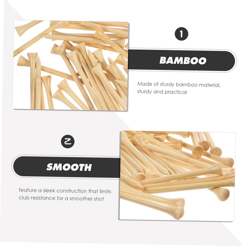 WOONEKY Golf Tees Bamboo 50pcs Golf Spikes Golf Markers Stands