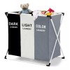 ShopMall Cesto De Ropa Sucia Plegable Hogar 3 Compartimentos