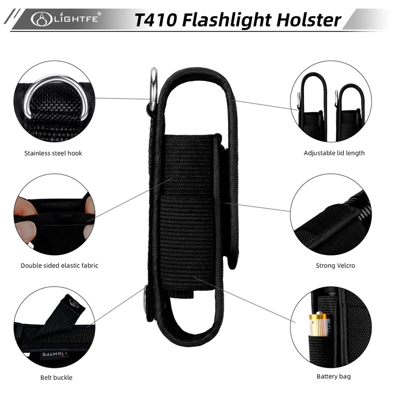 Flashlight Holster T410 Tactical Flashlight Holster Suitable for flashlights with