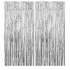 Silver Metallic Tinsel Foil Fringe Curtains Shimmer Curtain Party Photo